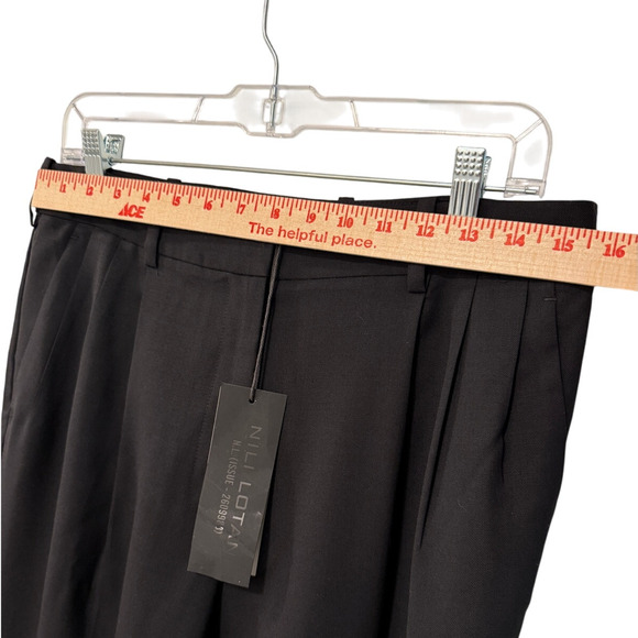 NEW! Nili Lotan 8 WOOL Dress Pants $495 High Rise Straight Leg Cropped Black - Picture 6 of 14
